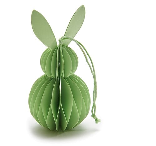 [A-025526] Paashaas Konijntje Honeycomb hanger Groen 6x12 cm