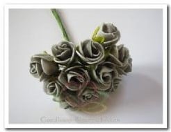 [A-007113] Mini Foam Roos Zilver Grijs Mat 3 cm Bundel