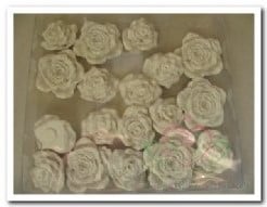 [A-007835] Bloemen Wit Polyresin doosje 18 stuks