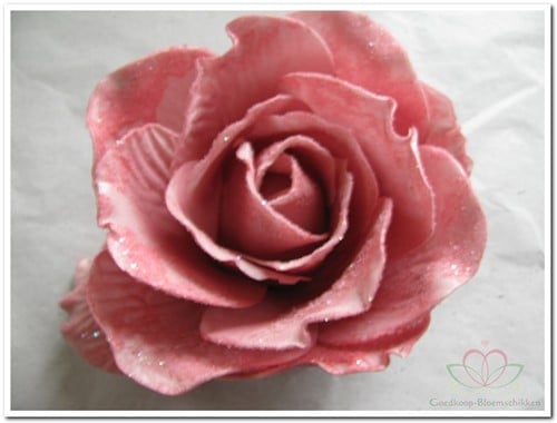 [A-008091] foam Rose Sophie 15cm snow Old Pink Doos12 voordeelpak