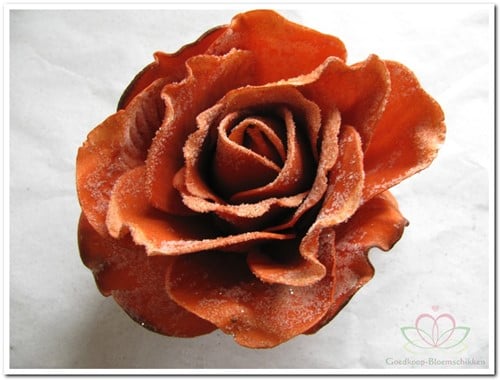 [A-008092] foam Rose Sophie 15cm snow Roest Rusty  DOOS12 voordeelpak