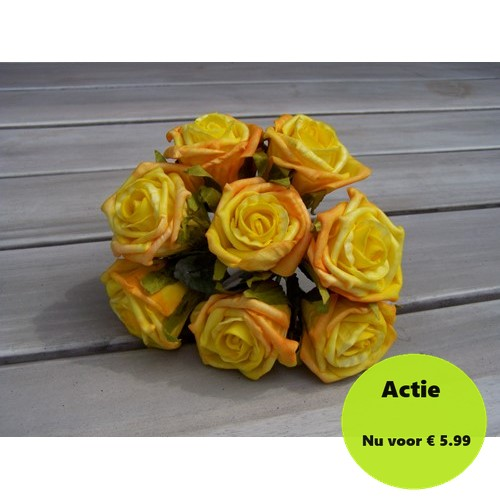 [A-008467] Foamroos Elegant Geel Comb 5 cm doosje 36 stuks