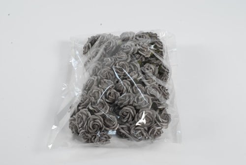[A-008898] Mini Foam Roos Steen Grijs 2,5 cm Zak ca. 90 stuks