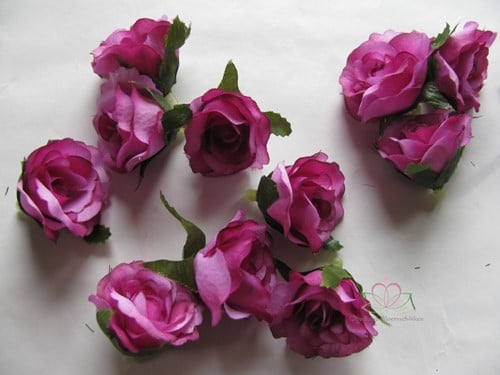 [A-009013] Zijden Roosjes Paars 2Tone 3 cm 10 stuks