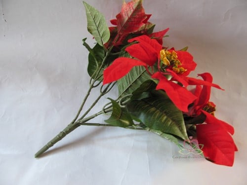 [A-009099] Kerstster Rood Zijdenbloem ca. 30 cm per stuk