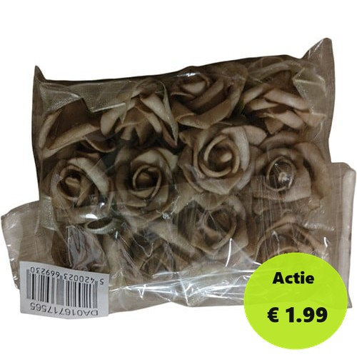[A-009208] Mini Foam Roos Sand 2 cm Zelfklevend Pak