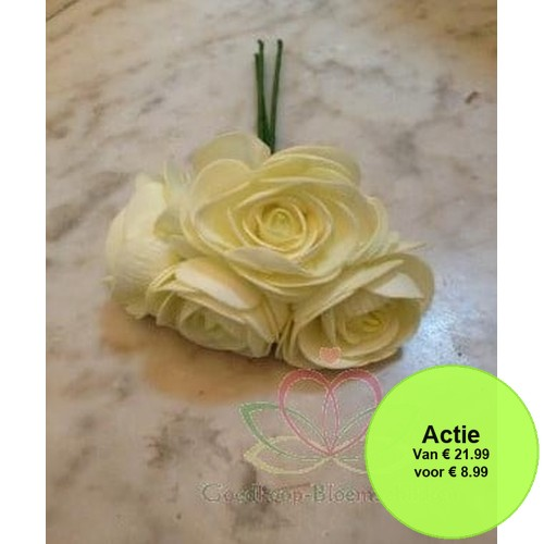 [A-009378] Ranonkels foam Creme Groen 6 cm doos 30 stuks