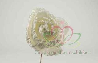 [A-009429] Foamroos met Glitter Wit XXL 20 cm per stuk