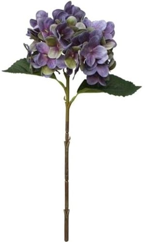 [A-009713] Hortensia Hydrangea Purple Groen Zijdenbloem Real Touch 45 cm