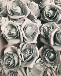 [A-009861] Foamroos Emilia IJsblauw 6 cm doos 42 stuks 