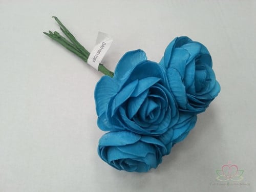 [A-010054] Camelia Ranonkel Blauw Neon Foambloem bundel 5 stuks