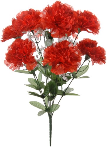 [A-012078] Anjerboeket Rood 9 bloemen Zijdenbloem per stuk
