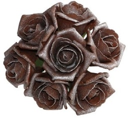 [A-012244] Foamroos Emilia Antique Chocolate Brown doos 42 stuks