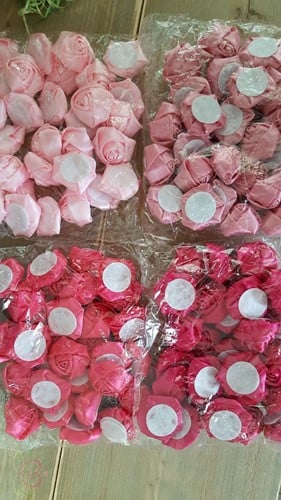 [A-012453] Satijnroos voor Broche Bruidsboeket Hardroze C 3,5-4 cm 10 stuks