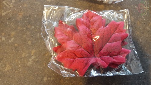 [A-012943] Blad Zijden Herfstblad Rood D