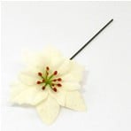 [A-012963] Kerstster Kerstroos Wit Zijdenbloem losse bloem per stuk