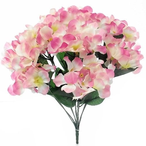 [A-013319] Hortensia Hydrangea Pink Roze Zijdenbloem bundel 11 stuks 35 cm