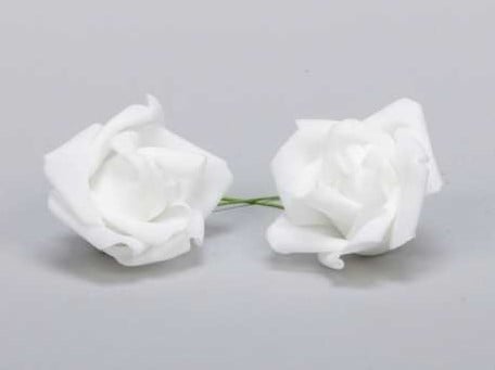 [A-013410] Foamroos Wit 6,5 cm Zak 12 stuks