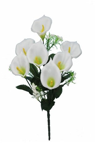 [A-013966] Calla Boeketje 5 knoppen met Gips Wit