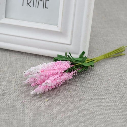 [A-014260] Lavendel Hard Pink Roze Foam Kunstbloem Bundel 10 stuks