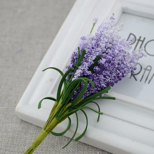 [A-014264] Lavendel Lichtpaars Foam Kunstbloem Bundel 10 stuks