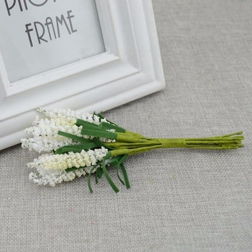 [A-014265] Lavendel Creme Wit Foam Kunstbloem Bundel 10 stuks