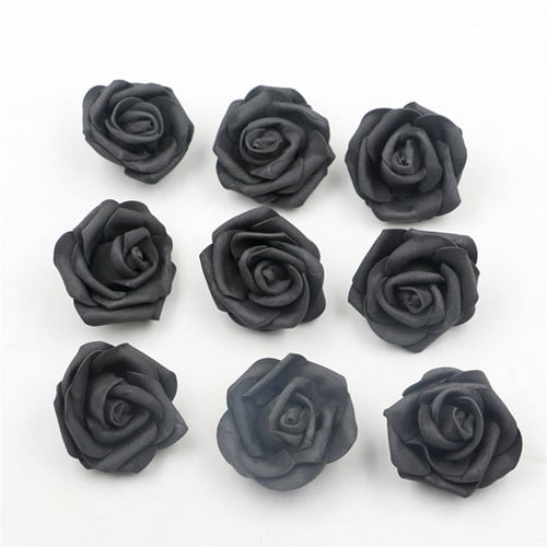 [A-014266] Foamroos Groot Victoria Zwarte Roos 6 cm zak 25 stuks