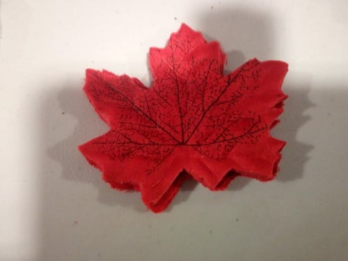 [A-014366] Blad Zijden Herfstblad Helderrood H
