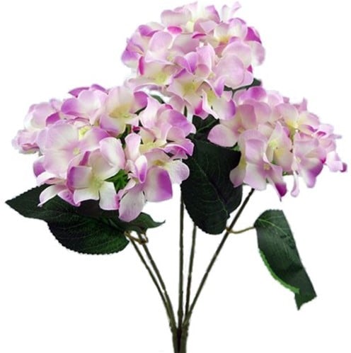 [A-014561] Hortensia Hydrangea Groot Ivory Lila Zijdenbloem New 49 cm