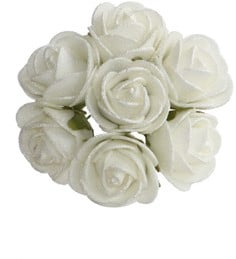 [A-014658] Mini Foam Roos Creme 3 cm Zak 84 stuks