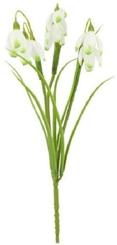 [A-015561] Sneeuwklokje Snowdrop Pick Wit Kunstbloem 30 cm per stuk