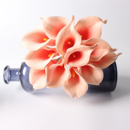 [A-015761] Calla Real Touch Zalm Coral 7 cm 37 cm lang per stuk