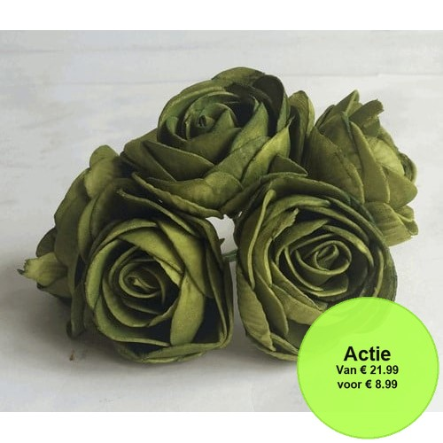 [A-015881] Ranonkels foam Mosgroen 6 cm doos 30 stuks
