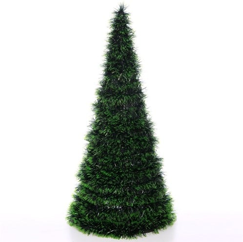 [A-016583] Dennenboom Kerstboom Kunst Tinsel Groen Black 50 cm 