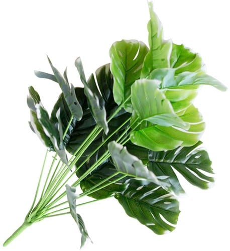 [A-017647] Monstera Blad Grootst Bont Zijdenbloem Botanical Style