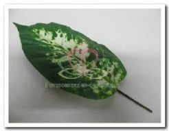 [A-018350] Dieffenbachia Blad Donkergroen Gestreept Zijdenblad