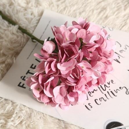 [A-023330] Hortensia Hydrangea Oudroze Zijdenbloem Single 35 cm per stuk