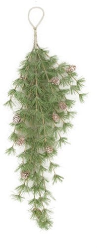 [A-023458] Luxe hanger toef van Zijde, Dennengroen met dennenappels 70x26x10cm