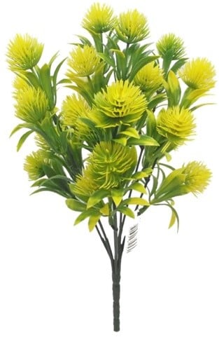 [A-023768] Vuller 32cm PLASTIC FILLER BUSH YELLOW/groen corsage vuller of in klein potje