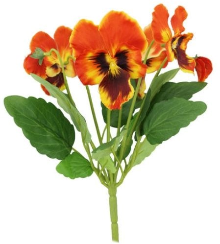 [A-025775] Viooltje Pansy Kunst Oranje Pick 30 cm