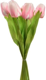 [A-027433] Tulpen Roze Zijden Merk: PURE 35 cm Bundel 7 stuks