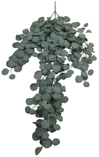 [A-027544] Hanger vuller Grote hanger Eucalypthus 127cm GREY/groen Groene hangplant van zijde