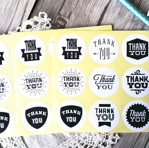[A-017155] Sluitstickers Thank you assortiment etiket 90 labels