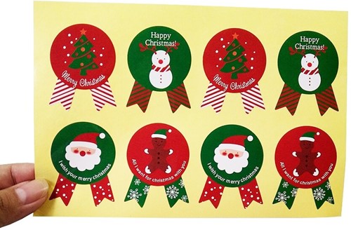 [A-019393] Sluitstickers Kerstetiketten etiket 80 labels