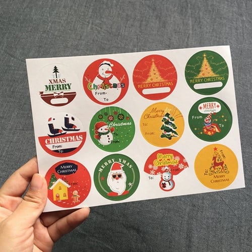 [A-019450] Sluitstickers Kerstetiketten Etiket 120 Labels