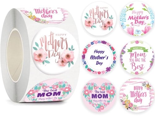 [A-024270] Sluitstickers Thema Moederdag etiket rol 500 labels