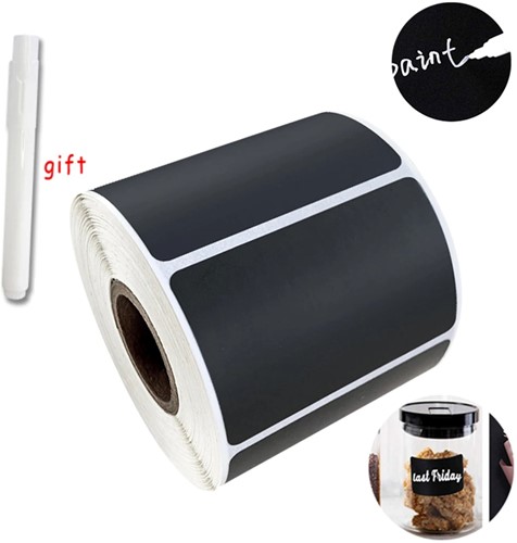 [A-024271] Stickers Schoolbord verwijderbaar wit met gratis krijtstift etiket 150 labels