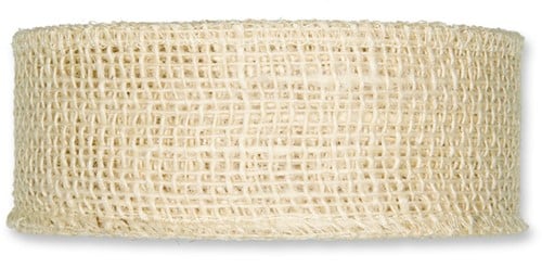 [A-019173] Juteband Burlap dicht Crème Sand 5 cm x 20 meter per rol 