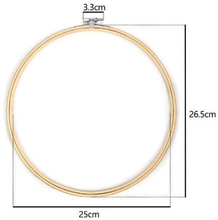 [A-023589] Bamboe Borduurring Flowerhoop Bloemenring met stelschroef 27 cm per stuk