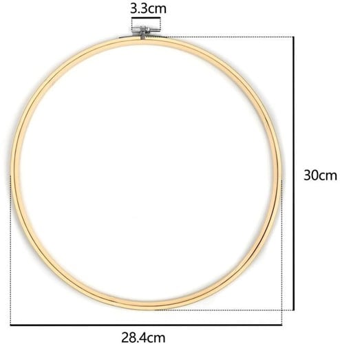 [A-023685] Bamboe Borduurring Flowerhoop Bloemenring met stelschroef 30 cm per stuk